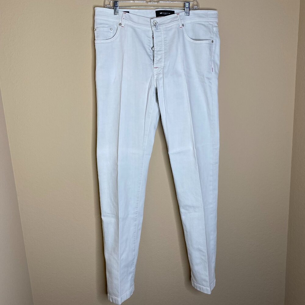 kiton slim fit button fly jeans